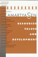 Book cover for Resources, Values & Development (Cloth)