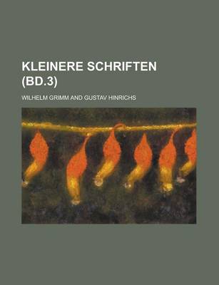 Book cover for Kleinere Schriften (Bd.3)