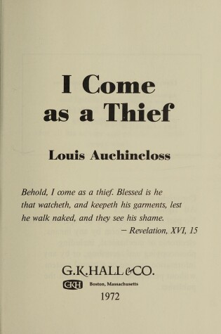 Cover of I Come as a Thief
