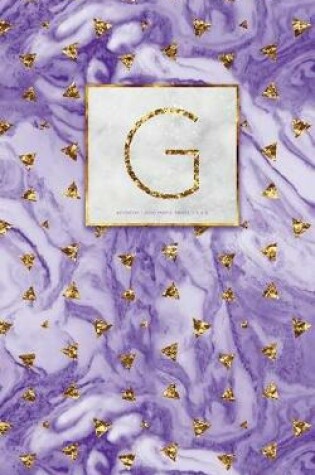 Cover of G - Gold Purple Marble Notebook 5 X 8