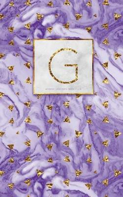 Book cover for G - Gold Purple Marble Notebook 5 X 8