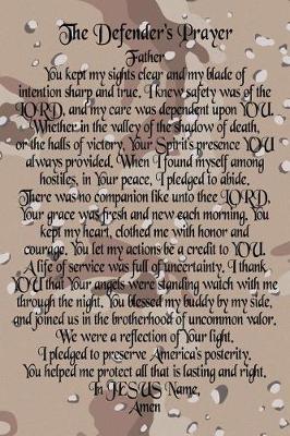 Book cover for The Defender's Prayer Desert Camouflage Journal For Veterans