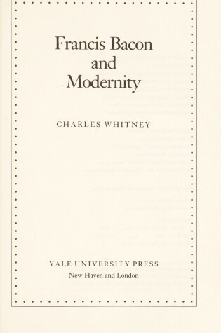 Cover of Francis Bacon and Modernity