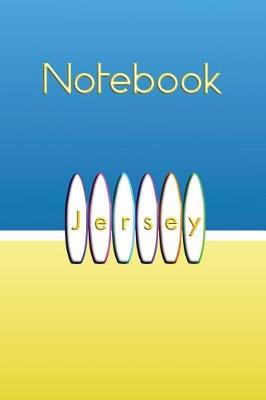 Book cover for Jersey White Surfboards on The Beach Notebook