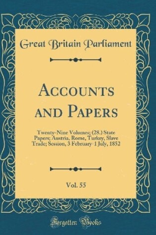 Cover of Accounts and Papers, Vol. 55