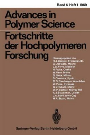 Cover of Advances in Polymer Science/Fortschritte Der Hochpolymeren-Forschung