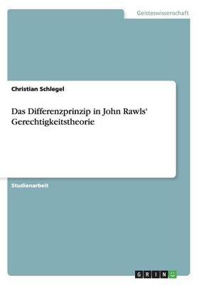 Book cover for Das Differenzprinzip in John Rawls' Gerechtigkeitstheorie