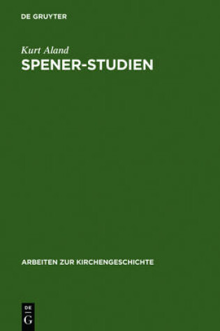 Cover of Spener-Studien