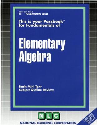 Book cover for ELEMENTARY ALGEBRA