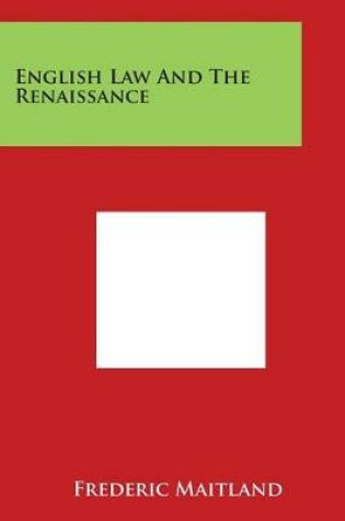 Cover of English Law and the Renaissance