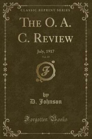 Cover of The O. A. C. Review, Vol. 29