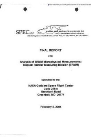 Cover of Analysis of Trmm Microphysical Measurements