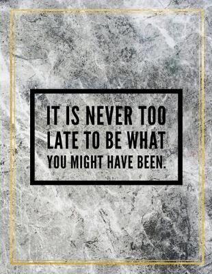 Book cover for It is never too late to be what you might have been.