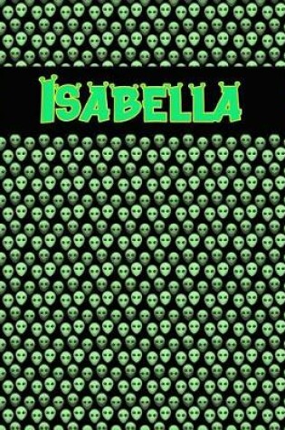 Cover of 120 Page Handwriting Practice Book with Green Alien Cover Isabella