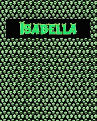 Book cover for 120 Page Handwriting Practice Book with Green Alien Cover Isabella