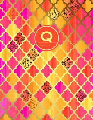 Book cover for Q - Initial Monogram Journal - Dot Grid, Moroccan Orange Pink