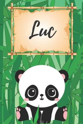 Book cover for personalisiertes Notizbuch Panda / Malbuch / Kritzelbuch / Tagebuch / Journal / Notizheft / DIN A5 / Geschenke Luc