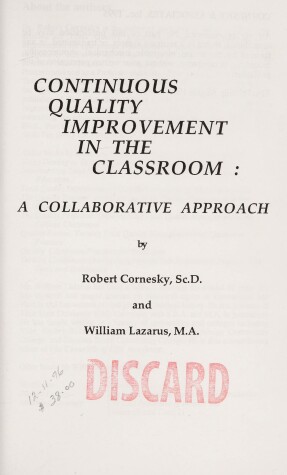 Book cover for Continuous Quality Improvement in the Classroom