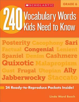 Book cover for 240 Vocabulary Words Kids Need to Know: Grade 6