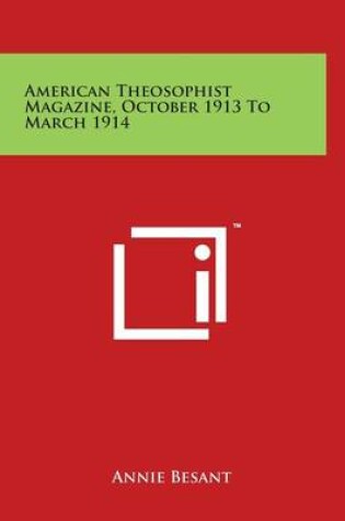 Cover of American Theosophist Magazine, October 1913 to March 1914
