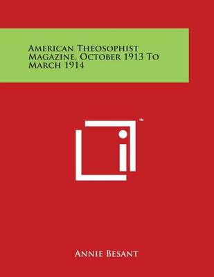 Book cover for American Theosophist Magazine, October 1913 to March 1914