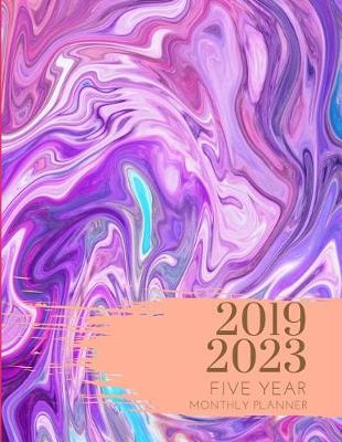 Book cover for 2019-2023 Five Year Planner Marble Pink Goals Monthly Schedule Organizer