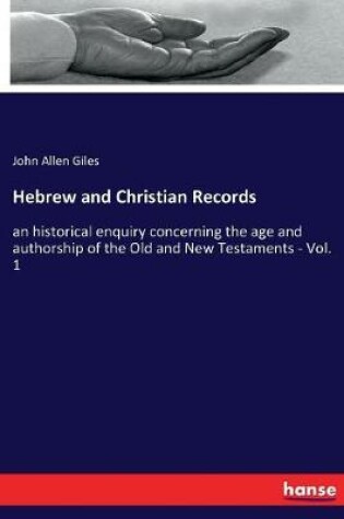 Cover of Hebrew and Christian Records