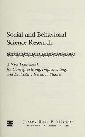 Book cover for Social and Behavioural Science