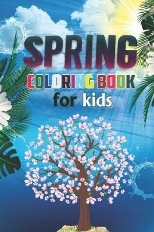 Cover of spring coloring book for kids