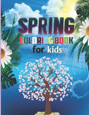 Book cover for spring coloring book for kids