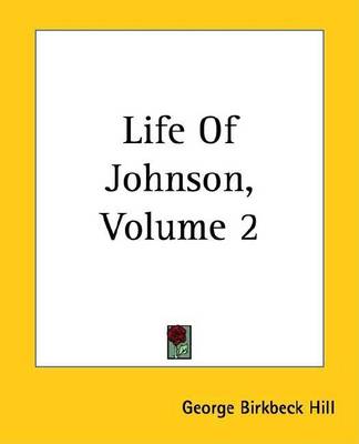 Book cover for Life of Johnson, Volume 2