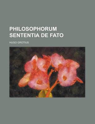 Book cover for Philosophorum Sententia de Fato