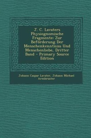 Cover of J. C. Lavaters Physiognomische Fragmente