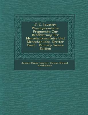 Book cover for J. C. Lavaters Physiognomische Fragmente