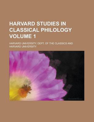 Book cover for Harvard Studies in Classical Philology Volume 1