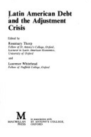 Cover of Latin American Debt and the Adjustment Crisis