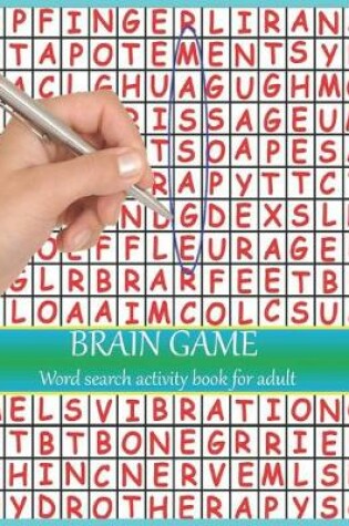 Cover of Brain game word search activity book for adult