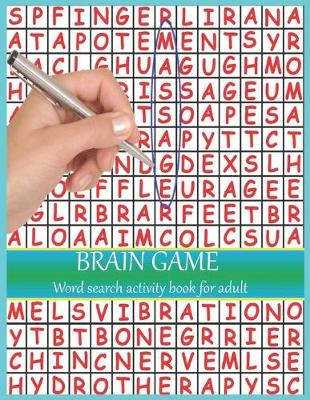 Book cover for Brain game word search activity book for adult