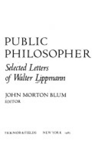 Cover of Public Philosopher