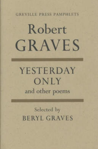 Cover of Yesterday Only and Other Poems