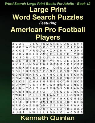 Cover of Large Print Word Search Puzzles Featuring American Pro Football Players