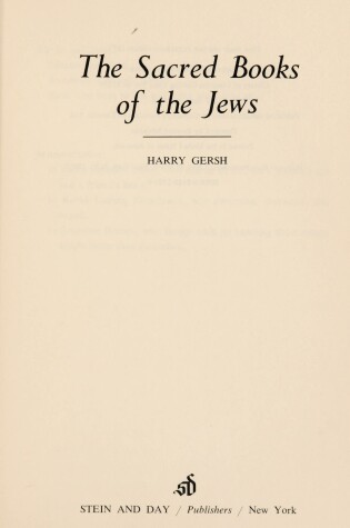 Cover of Sacred Book of the Jews