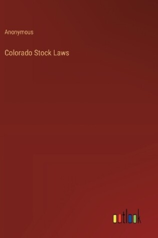 Cover of Colorado Stock Laws