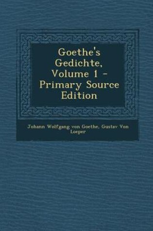 Cover of Goethe's Gedichte, Volume 1