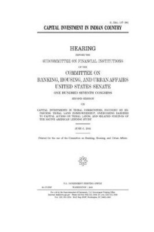 Cover of Capital investment in Indian country