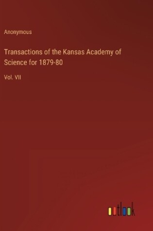 Cover of Transactions of the Kansas Academy of Science for 1879-80