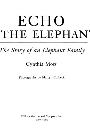 Cover of Echo of the Elephants