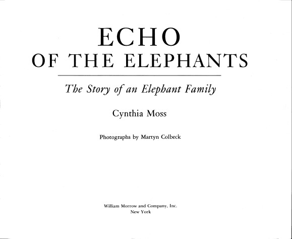 Book cover for Echo of the Elephants