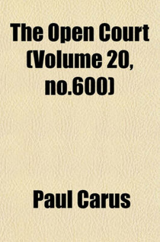 Cover of The Open Court (Volume 20, No.600)