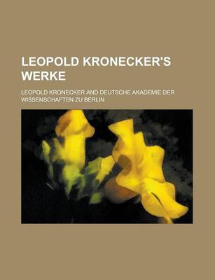 Book cover for Leopold Kronecker's Werke